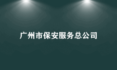 廣州市保安服務(wù)總公司 專業(yè)引領(lǐng)，科技賦能——全方位安全技術(shù)防范系統(tǒng)設(shè)計施工服務(wù)